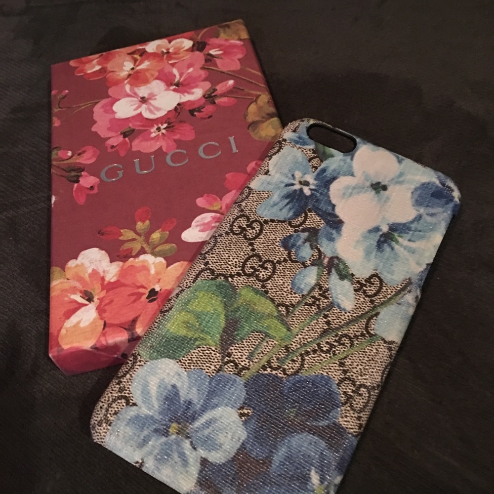 AUTHENTIC GUCCI BLUE FLORAL IPHONE 6s PLUS CASE